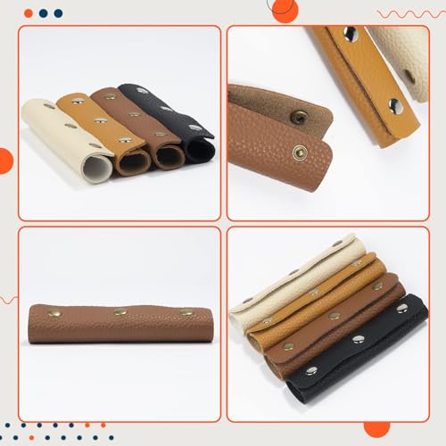 Leather Wrap Luggage Grip Protectors - 2-Piece Set, Brown