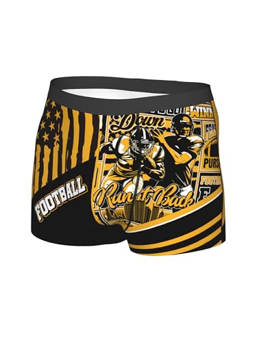 Football-Themed Men's Boxer Briefs - X-Large Gold Football