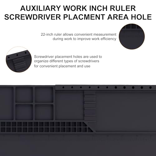 Premium Heat Resistant 932¡ÆF 22"x 14.2" Magnetic Silicone Soldering Mat Electronics Work Mat for Computer Cell Phone Laptop Repair,BGA Soldering Gun Iron Workbench Protection