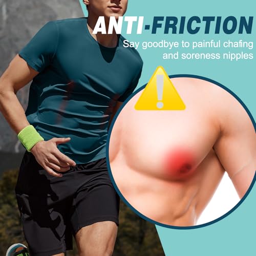 Men's Nipple Covers for Runners - Anti-Chafing Adhesive Tape - Beige XX-Small