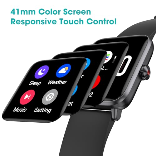 Senior-Friendly Pedometer Watch - Black, 1.4'' | Step Counter & Heart Rate Monitor