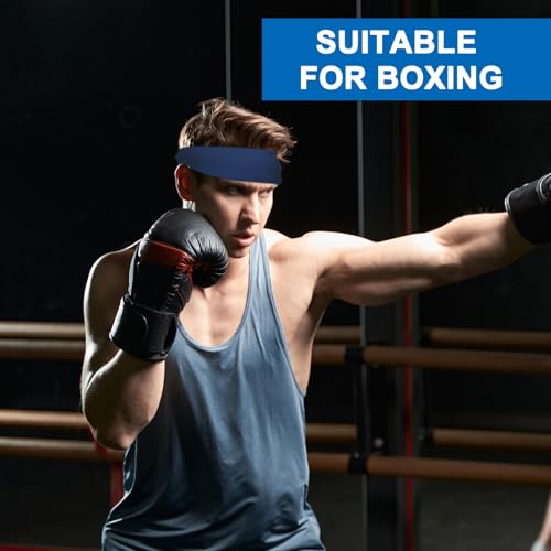 PATIKIL Light Blue Sports Headbands for Men & Women, Sweat Absorbing Running Bands, Pack of 3
