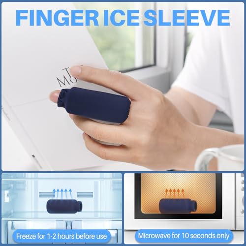 Sopito Finger Splint Ice Pack (2x) - Mallet/Index/Middle Finger Brace with 3-Strap Support