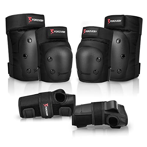 Knee Pads, Elbow Pads & Wrist Guards Set - Black, Medium