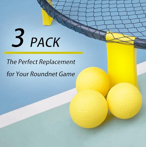 3-Pack Replacement Spike Balls - 3.5 Inch Yellow for Roundnet