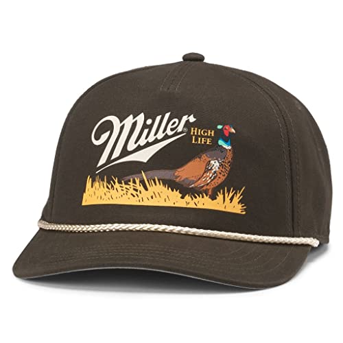 American Needle Miller High Life Beer Unisex Canvas Army Green Snapback Hat with Embroidery