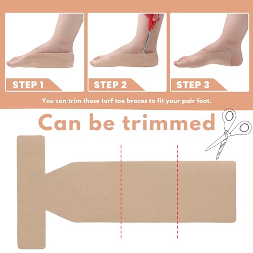 Kris-kikomy 10 Pack Turf Toe T-Straps 4x7.5 Inch Moleskin Splints for Big Toe Injuries