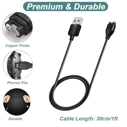 Charger for Garmin Vivoactive 6, 5, 4, 4S, 3 Smartwatch