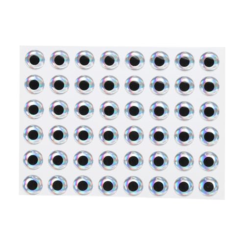 3D Fishing Lure Eyes - 12mm Silver Tone Waterproof Stickers