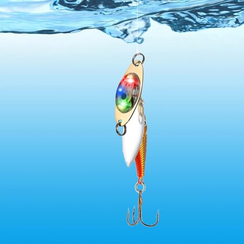 Skylety 10 Pcs LED Fishing Lures Flasher Saltwater Bass Bait for Deep Sea & Boat Fishing