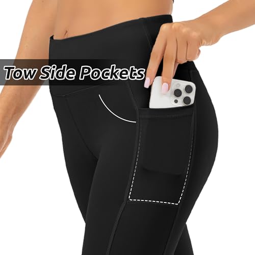 High Waisted Capri Leggings with Pockets - White, Large-X-Large