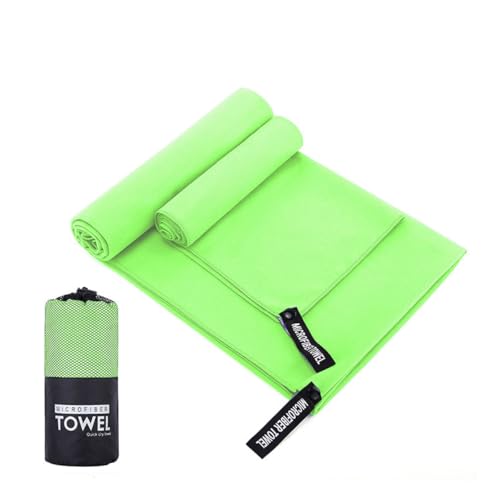 Quick-Dry Microfiber Sports Towel - Lightweight Travel Towel - Light Green 16x32