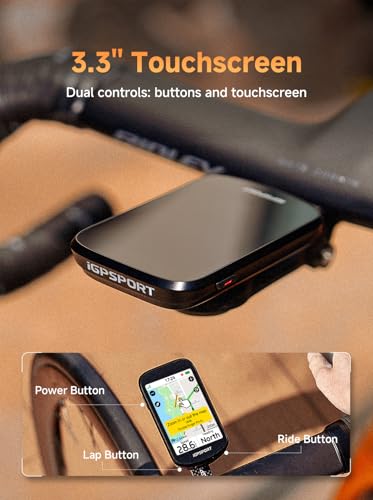 GPS Bike Computer with 3.3'' Touchscreen & Voice Navigation