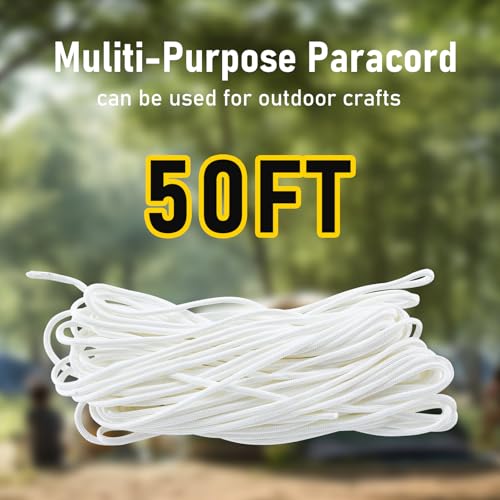 550 Paracord Utility Cord - 50 Ft 7 Strand 4mm - White