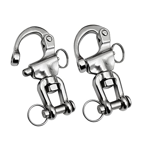 316 Stainless Steel Snap Shackle - 2-3/4 Inch, 2Pcs Quick Release