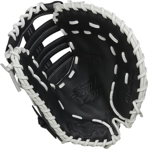 Rawlings 12-Inch Fastpitch Softball First Base Mitt for Female Players – Left Hand Throw, Adjustable Fit, Durable Leather