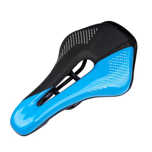 Yaruijia Blue Waterproof Bike Seat Cushion for Road & Mountain Bikes - Unisex Comfort, Ventilated, Extra Thick Padding
