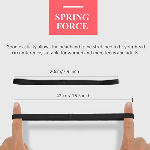 9-Pack Non-Slip Elastic Sport Headbands with Silicone Grip