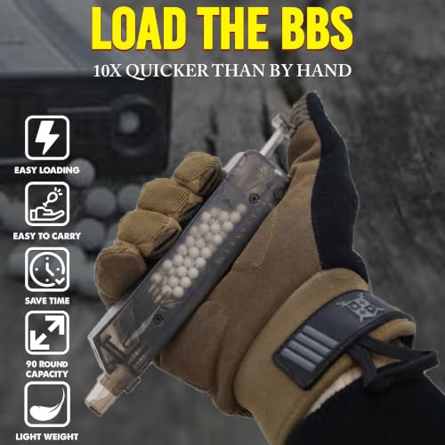 90 Round Airsoft Speed Loader with Adapter - Compact BB Reloader