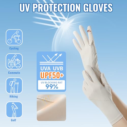 Women Driving Gloves, UV Protection Sun Touchscreen Full Finger