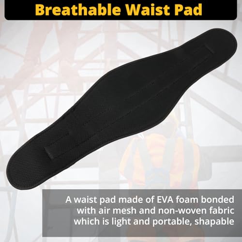 TRSMIMA Safety Harness Climbing Belt - Black Body Fall Protection Men Roof Tree Work Waist-Tongue Buckle Pad D-Ring