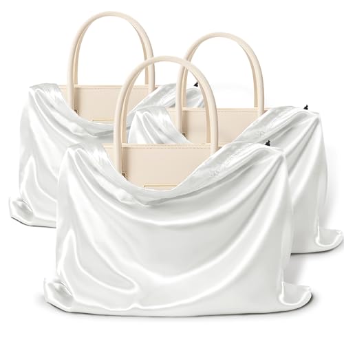 Drawstring Satin Dust Bags 3 Pack - White 19.6 x 15.7 in