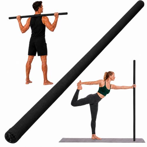 Wolfbird 5ft Black Yoga & Stretching Stick for Flexibility, Portable & Adjustable