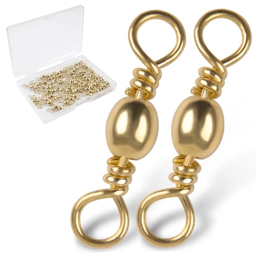 Fishing Swivels Connector - 60pcs Golden Barrel Swivels