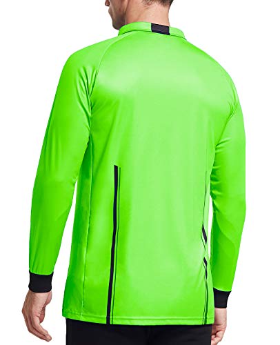 FitsT4 Sports Pro Soccer Referee Jersey Long Sleeve Shirt Medium Green