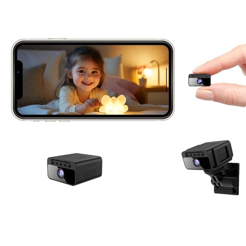 Mini Spy Camera WiFi Home Security Hidden Cam Wireless Battery Camera Bluetooth Camera Nanny Cam with Phone App Remote Monitor Video Recording Night Vision Motion Detection