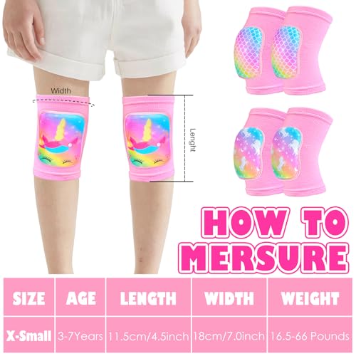 Youth Volleyball Knee Pads - X-Small Rainbow Mermaid Design