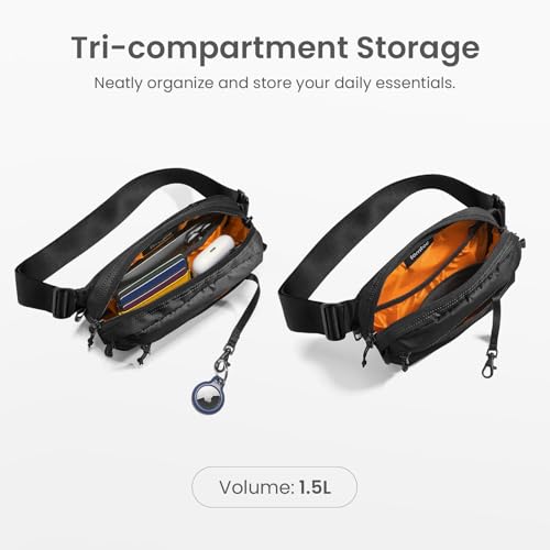 1.5L Sling Bag with RFID Blocking - Water-Resistant Crossbody Pack