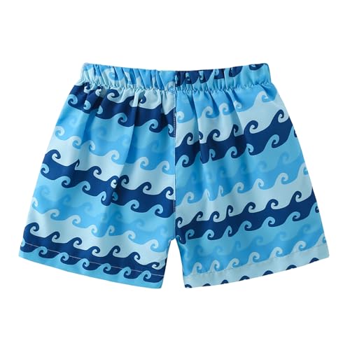Boys Swim Trunks - Toddler Broad Swim Shorts UPF50+ - Wave A, 5-6 Years