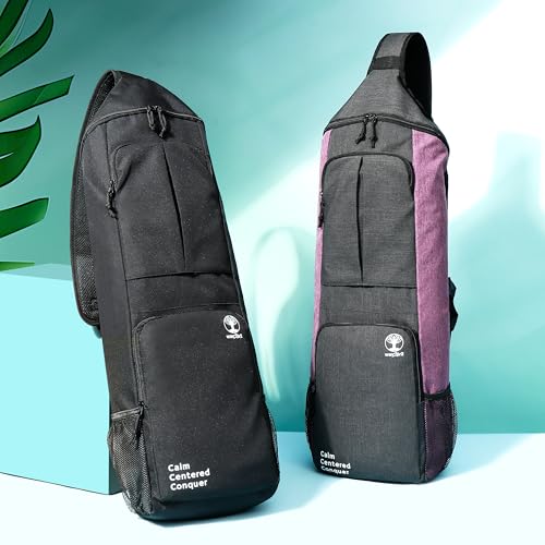 Yoga Mat Bag Carrier with Pockets & Water Bottle Holders - Black