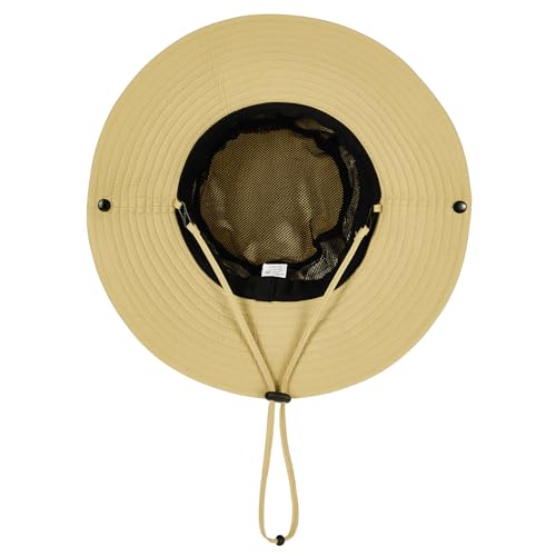 Kids Sun Hat UPF 50+ Waterproof Light Khaki Bucket Hat 8-15 Years