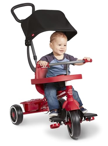 4-in-1 Pedal & Push Stroll 'N Trike - Red, Ages 1-5
