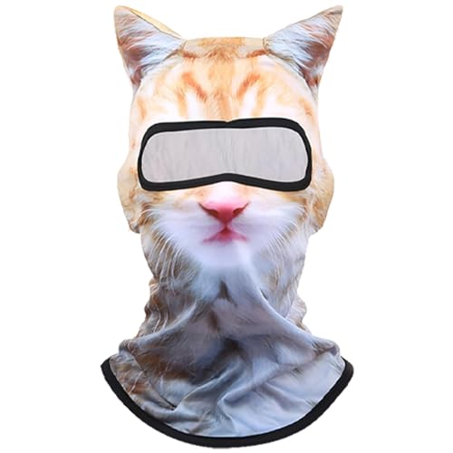 3D Cat Ski Balaclava Face Mask with Ears - Yellow