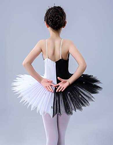 Girls' Ballet Swan Lake Tutu Costume for 6-7 Years Black & White