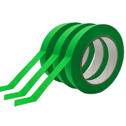 Painters Tape for Car, Automotive Masking Tape, Heat Resistant to 250¡ÆF, No Residue, Green Auto Body Paint Tape (3, 0.7in)