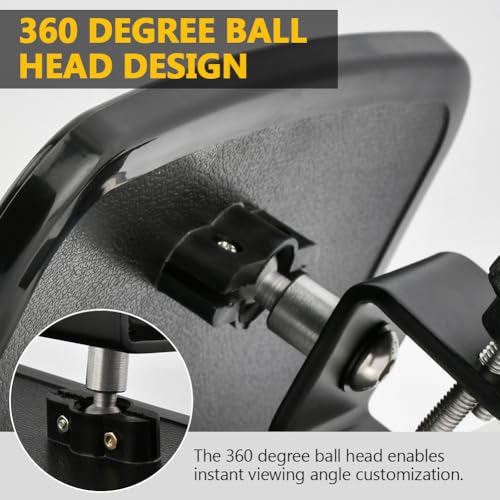 Boat Rear View Mirror 8-inch Convex Marine Mirror with 300° Adjustable Curved Surface