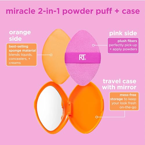 Miracle 2-In-1 Powder Puff Set with Travel Case - 2 Pieces
