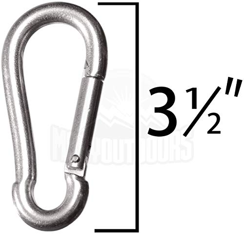 Heavy Duty Carabiners - 2 Pack, 660LB Capacity, Silver