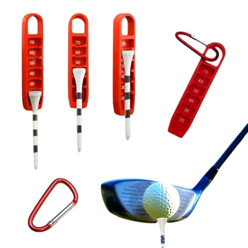 Golf Tee Elevator and Height Adjuster - 20-70mm Precision - Red