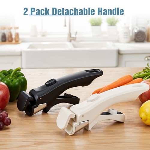 PercyEffie 2-Pack Heat-Resistant Detachable Pot & Pan Handles with Ergonomic Grip
