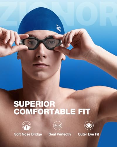 ZIONOR G1 Air Polarized Swim Goggles Adult Black Frame Clear Lens - Open Water & Pool