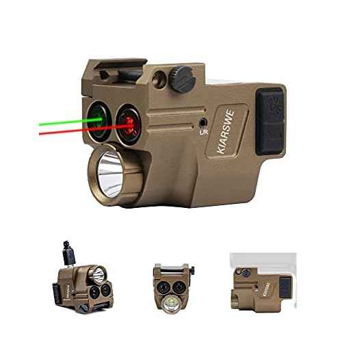 Red Green Laser Light Combo, 500 Lumens Red Green Laser, Supcompact Pistol Laser Light Combo, USB Rechargeable Red Green Laser Beam