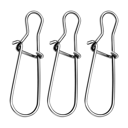 Stainless Steel Duo Lock Snap Clips - Size #8, 220lb, 100PCS Fishing Tackle
