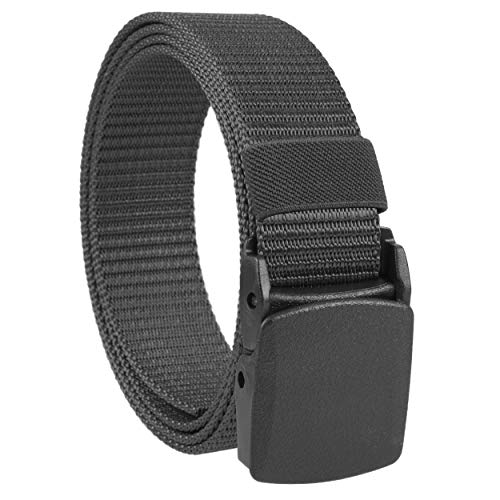 Military Tactical Belt with Nickel Free Plastic Buckle - Black, 1.25 Inch Width