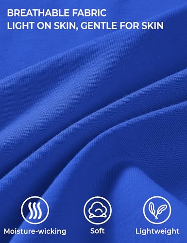 BOOPH Boys Short Sleeve T-Shirt, Royal Blue 11-12 Years Crewneck Cotton Tee