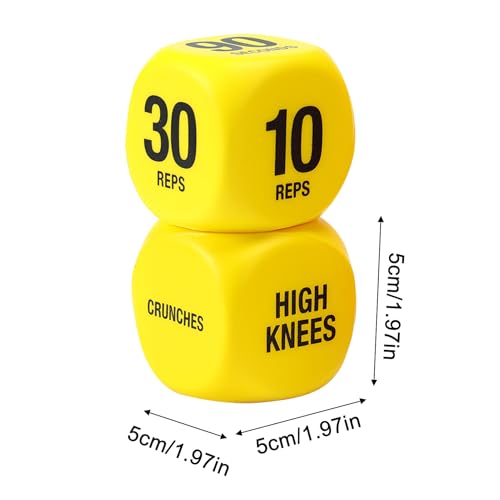 Workout Dice for Men - Fun Exercise Game - Yellow Variation
